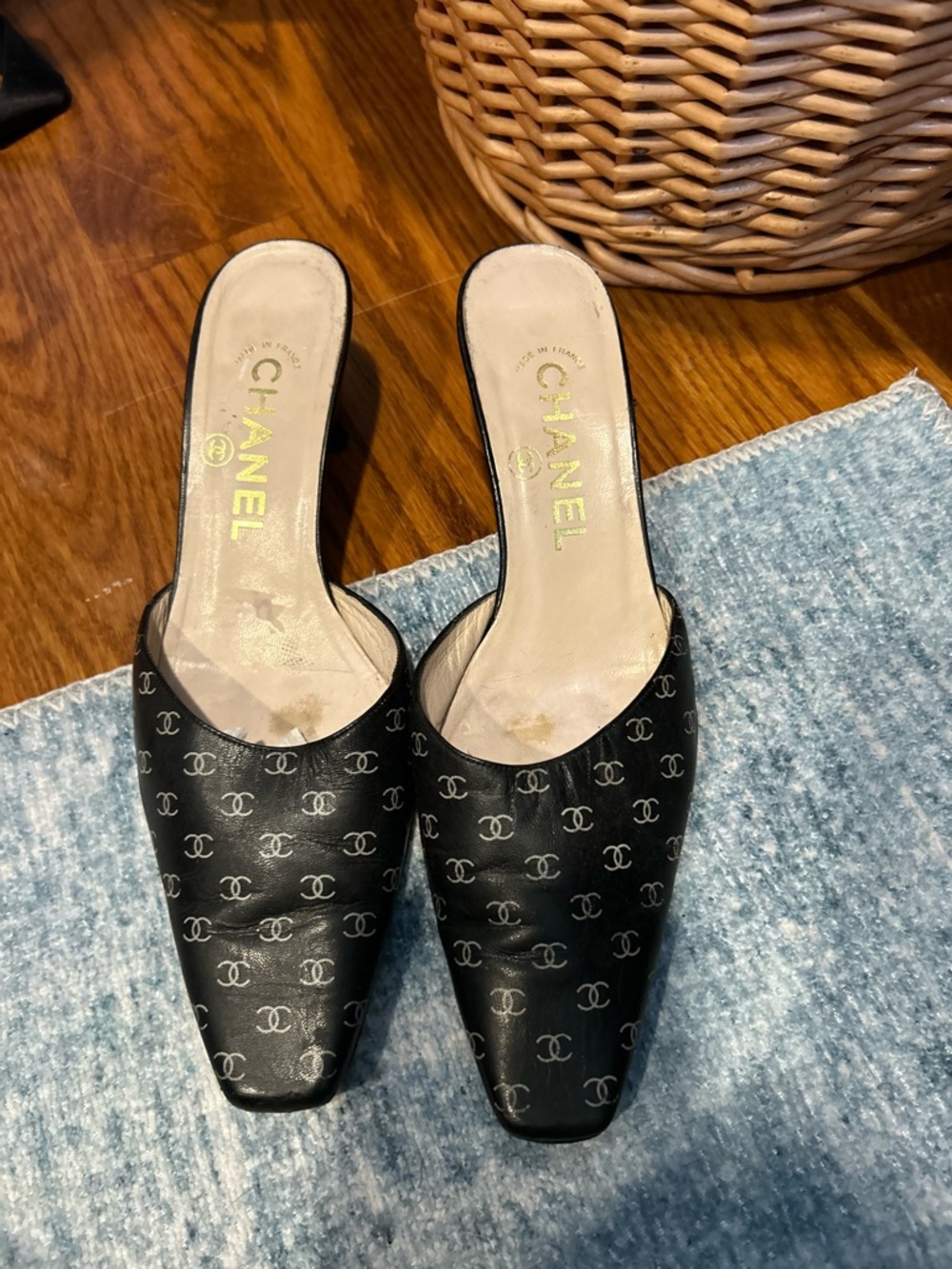 Chanel Black Logo Mules — Women's Slip-On Heels - Picture 6 of 9